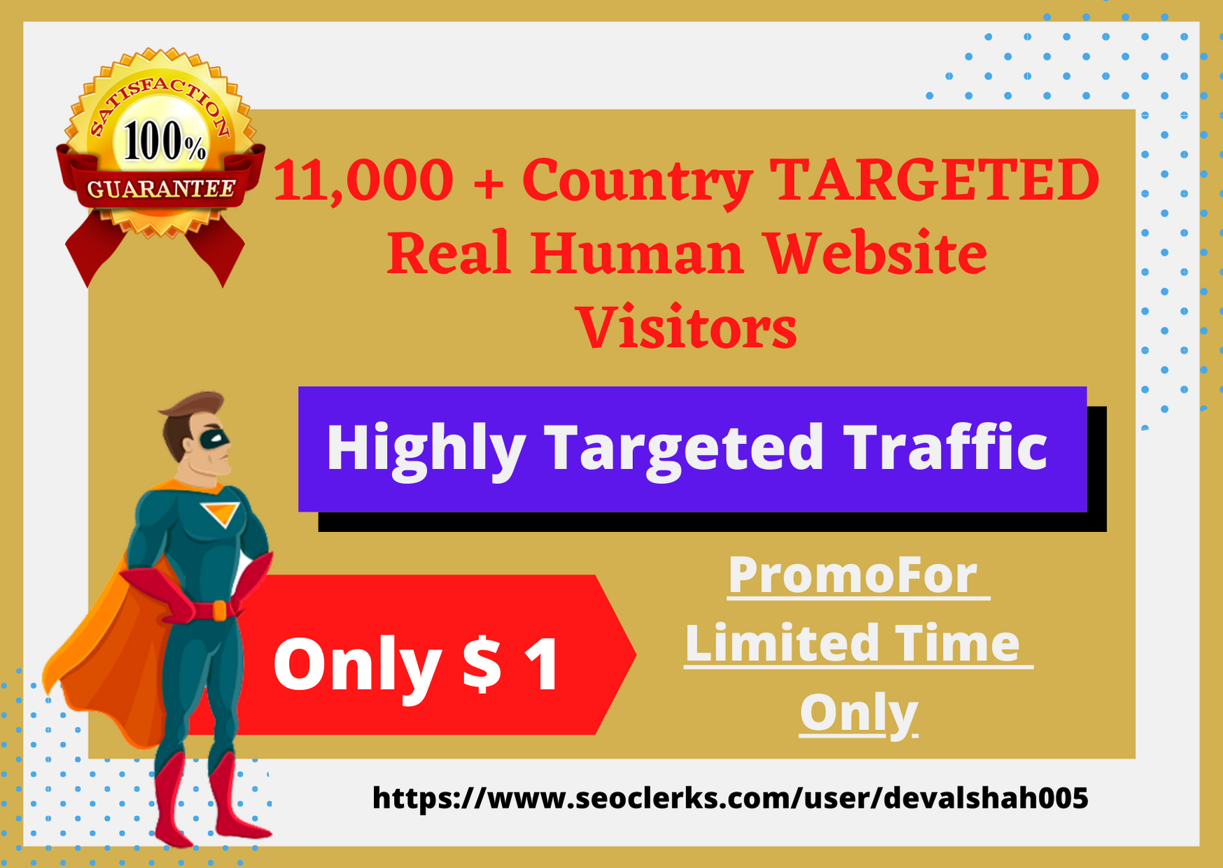 Get Targeted Visitors 11,000 weekly to your website blog