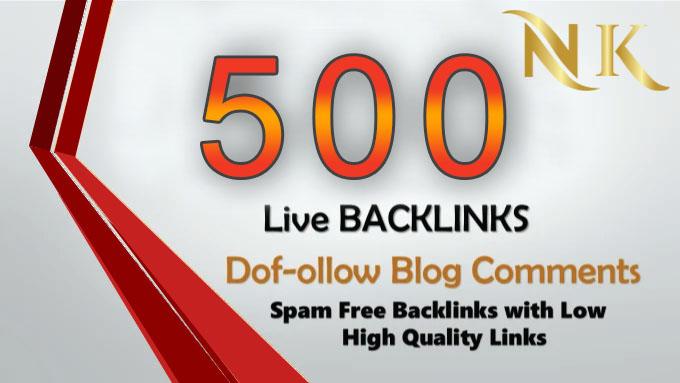 i will provide 500 dofollow blog comments backlink