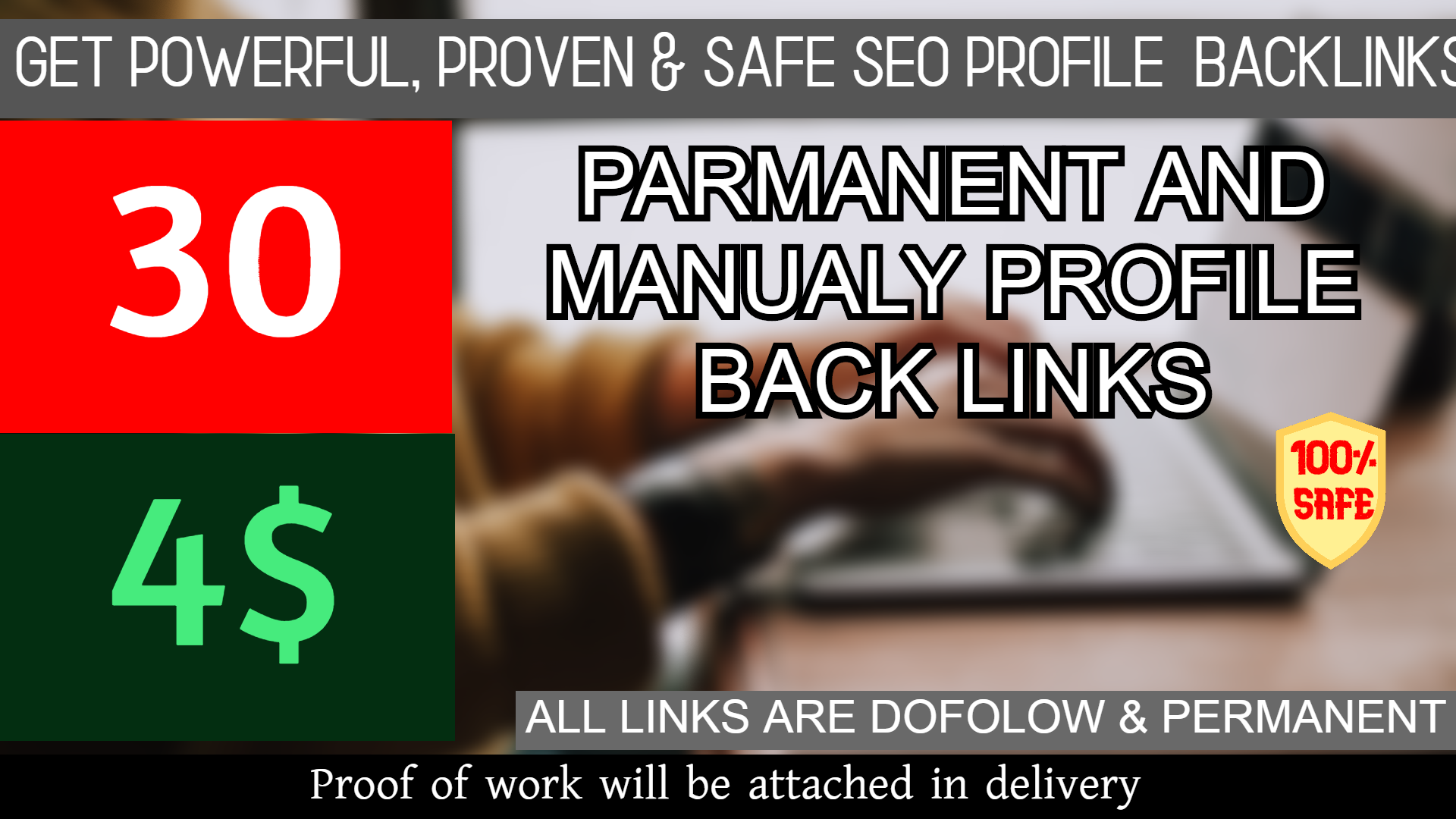 I will do 30 high Quality unique manually created profile backlinks