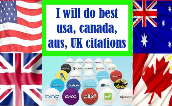 I will do best usa, canada, aus, UK citations