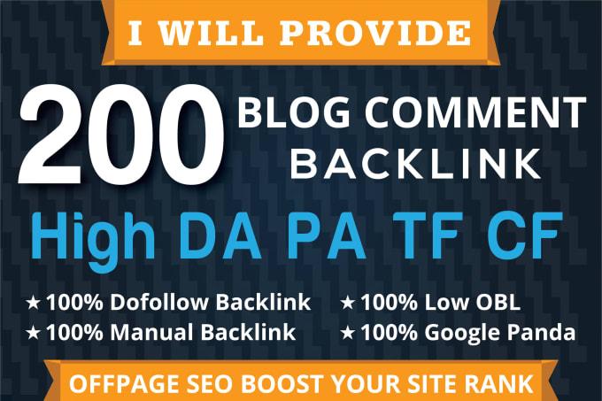 I will do Manually 200 Dofollow Blog Comments Backlinks 