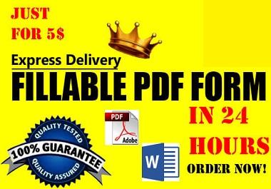 I will convert your document to pdf fillable and editable form,make pdf form in 1 hour
