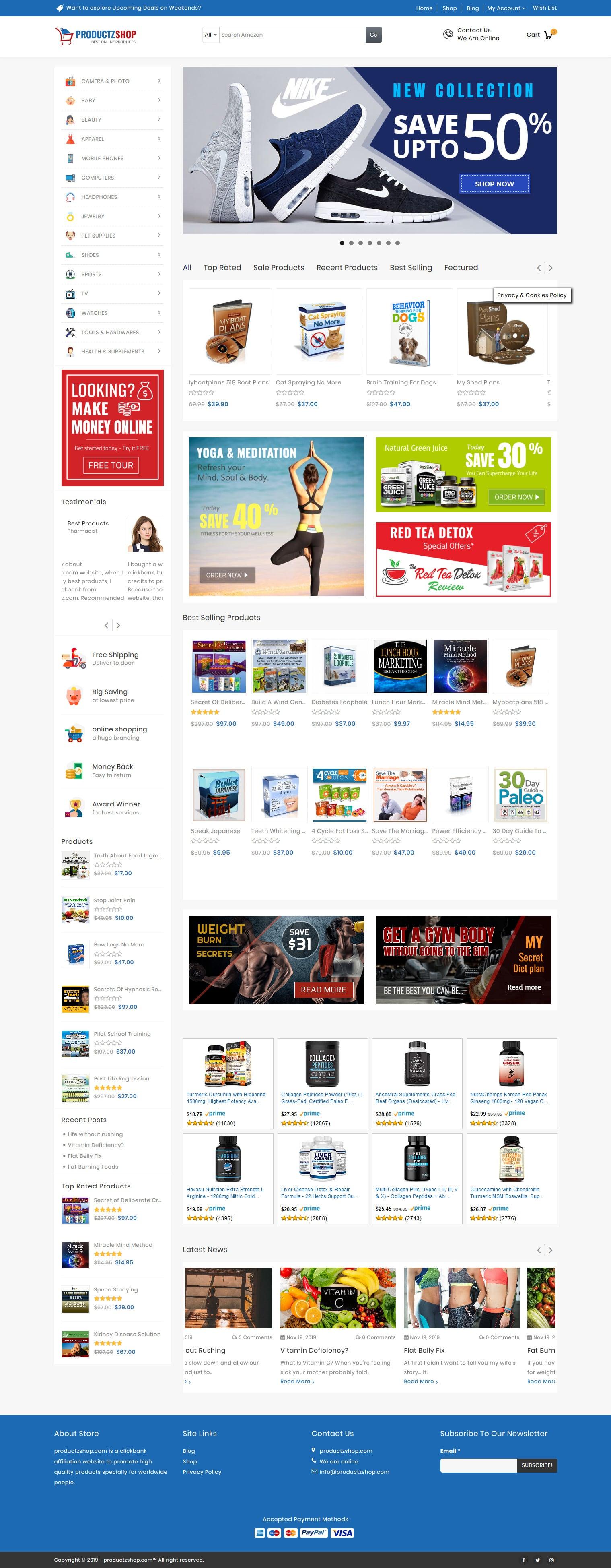 I will create an Amazon Shop Online Affiliate Business Website **Free Marketing Plan**