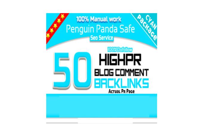 Do manually 50 links High Pr Dofollow blog comments