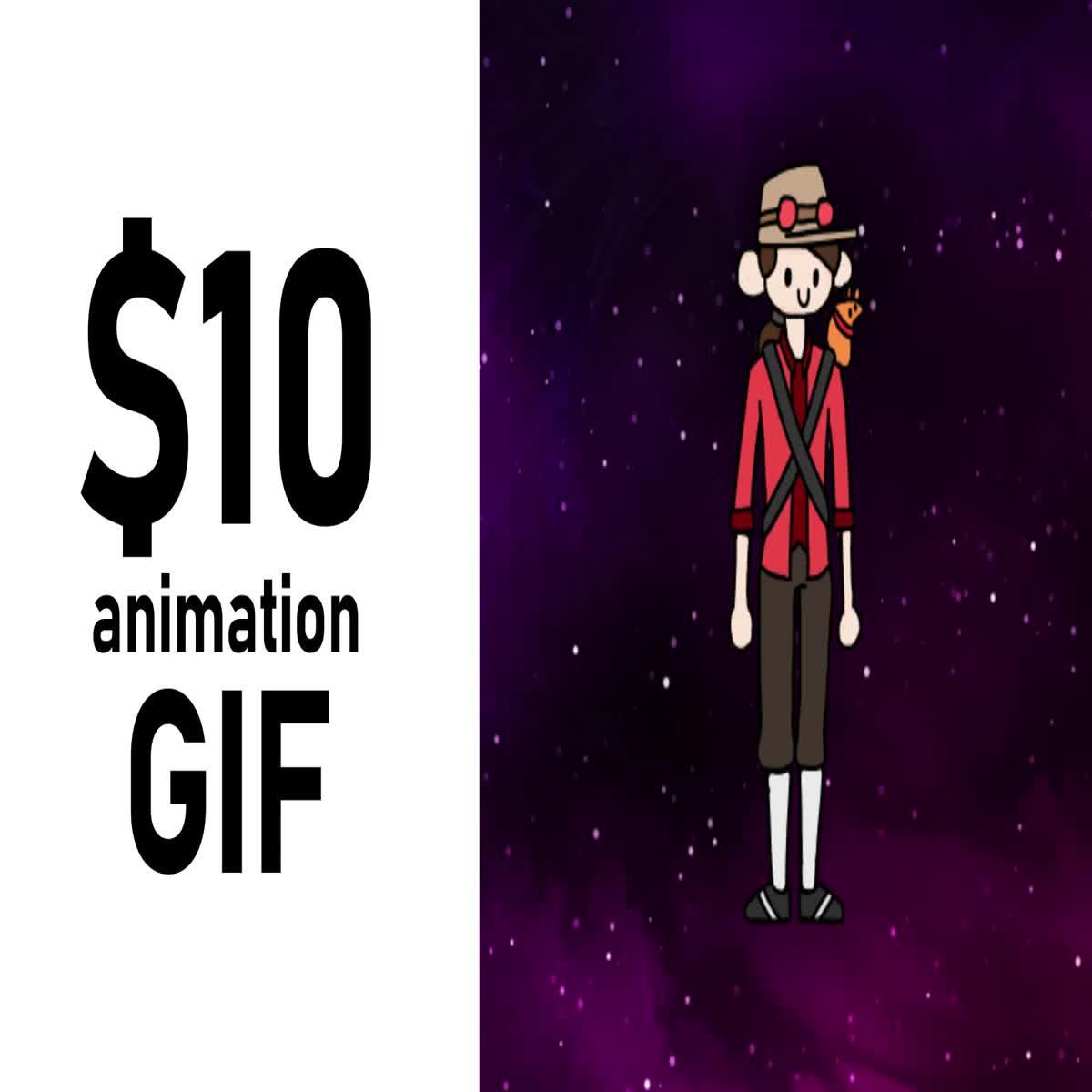 I will animate GIF of any character or animal!