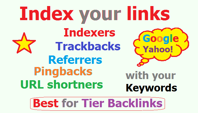 9999 Indexing Backlinks according to your keywords for search engines