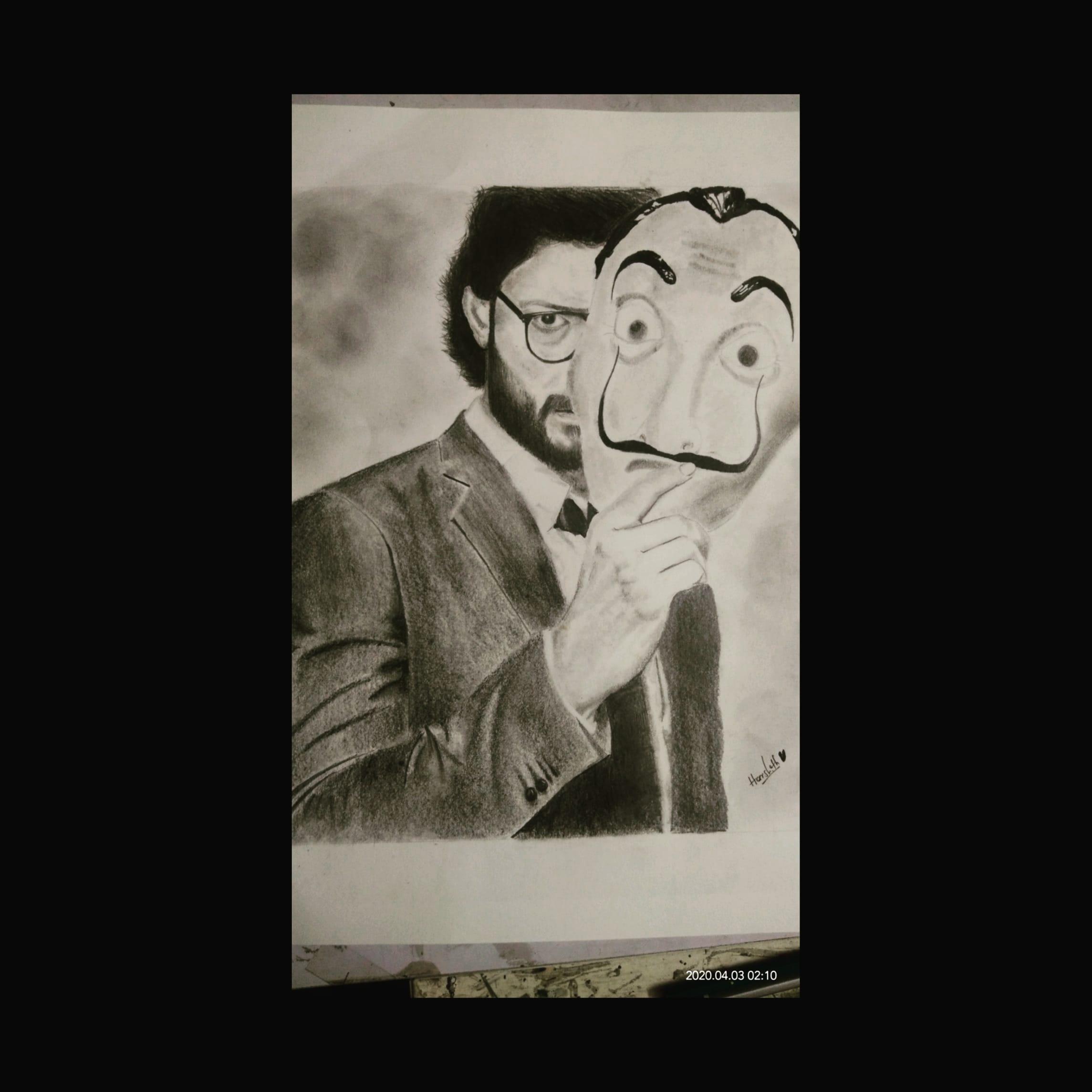 I will design professional pencil portrait charcoal portrait with video