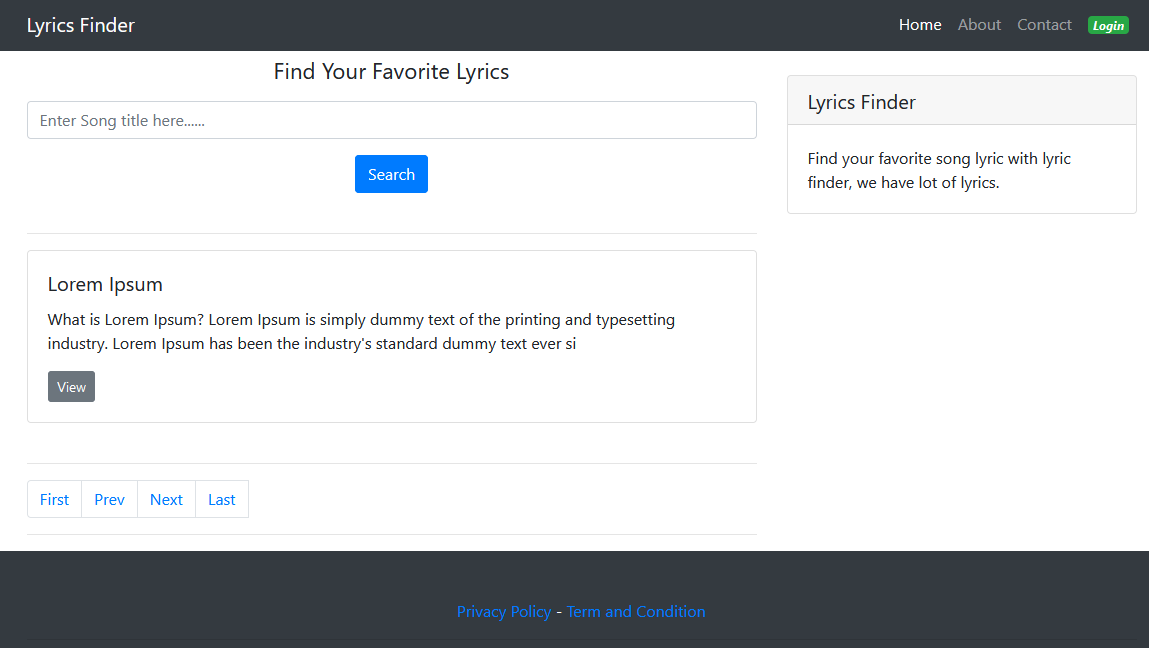 Music Lyrics Finder PHP Script with Admin Panel