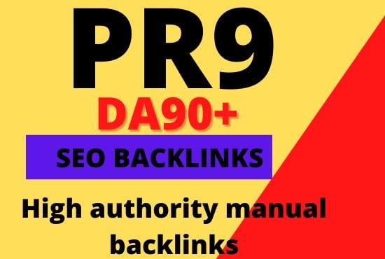 Create 30 pr9 seo authority dofollow backlinks 