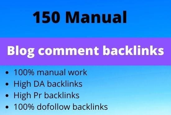 Create 150 blog comment manual Backlinks 