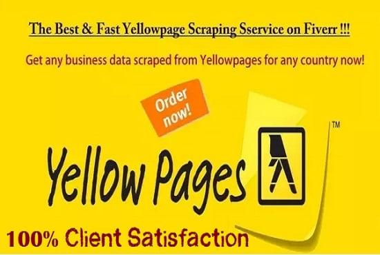 I will scrap yellow pages to get email lists, number, address etc