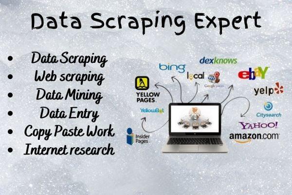 I will do web scraping, data scraping, data collection, data entry