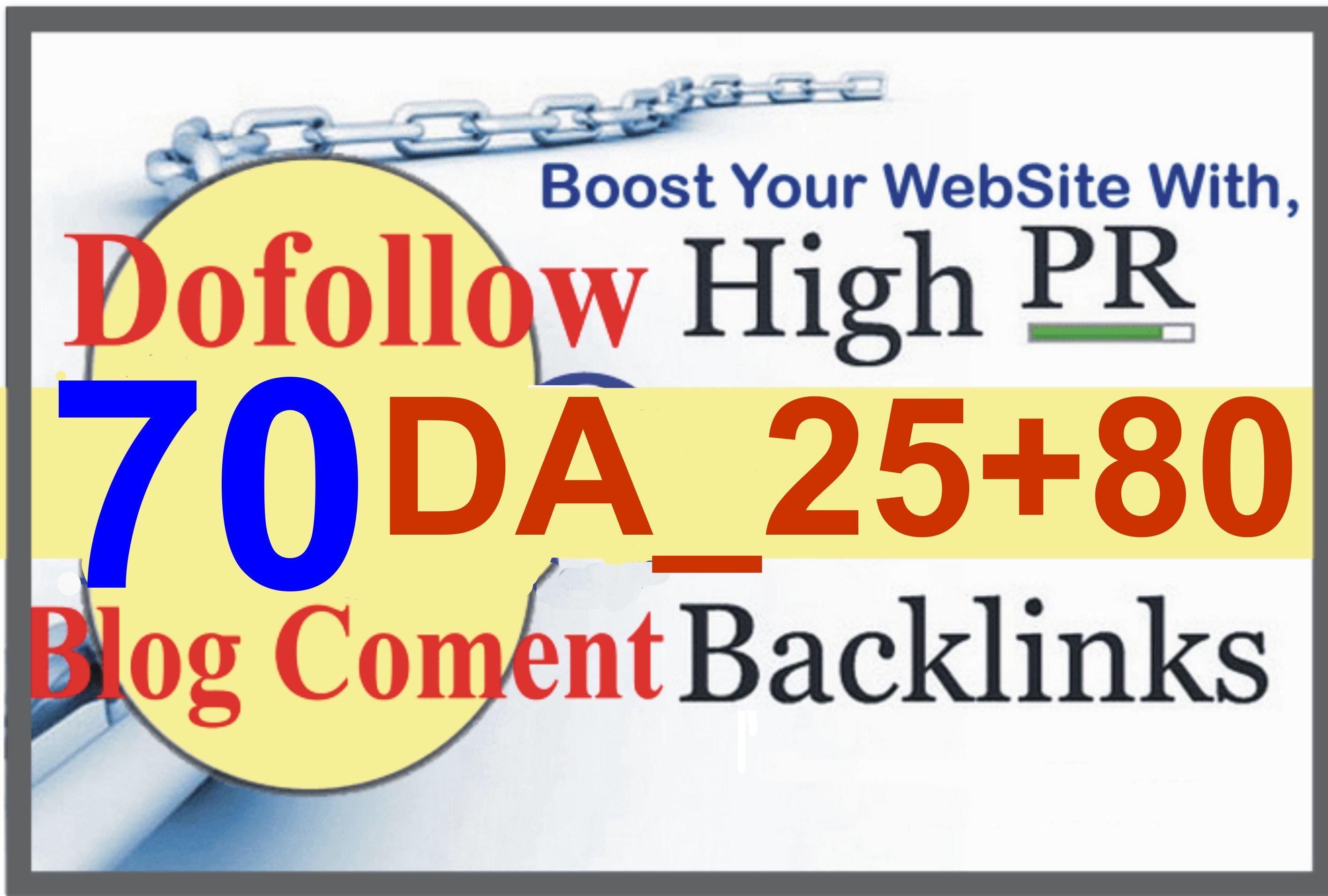 I will build 70 high pr quality authority dofollow backlinks pa da seo