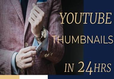 I will design attractive 3 youtube thumbnail in 24 hours