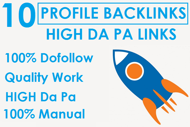 I will Do 10 High DA Profile Backlinks Manually For SEO Ranking