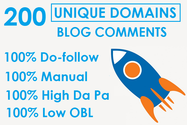 I will 200 Manual Unique Domain Dofollow Blog Comments With DA PA LOW OBL Page