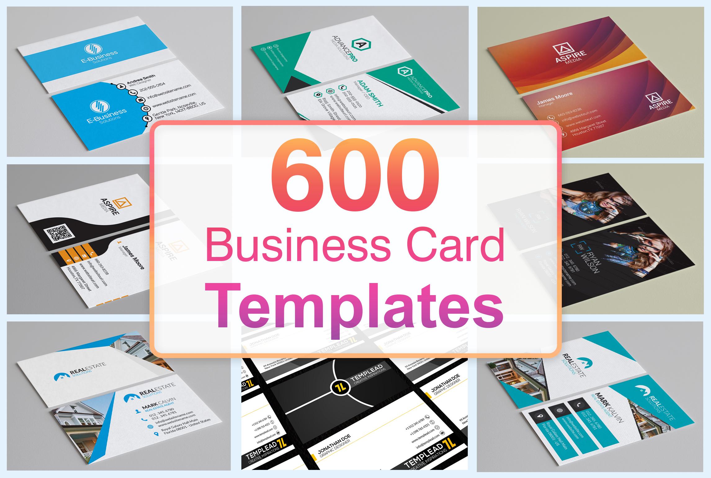 600 Business Card Templates PSD