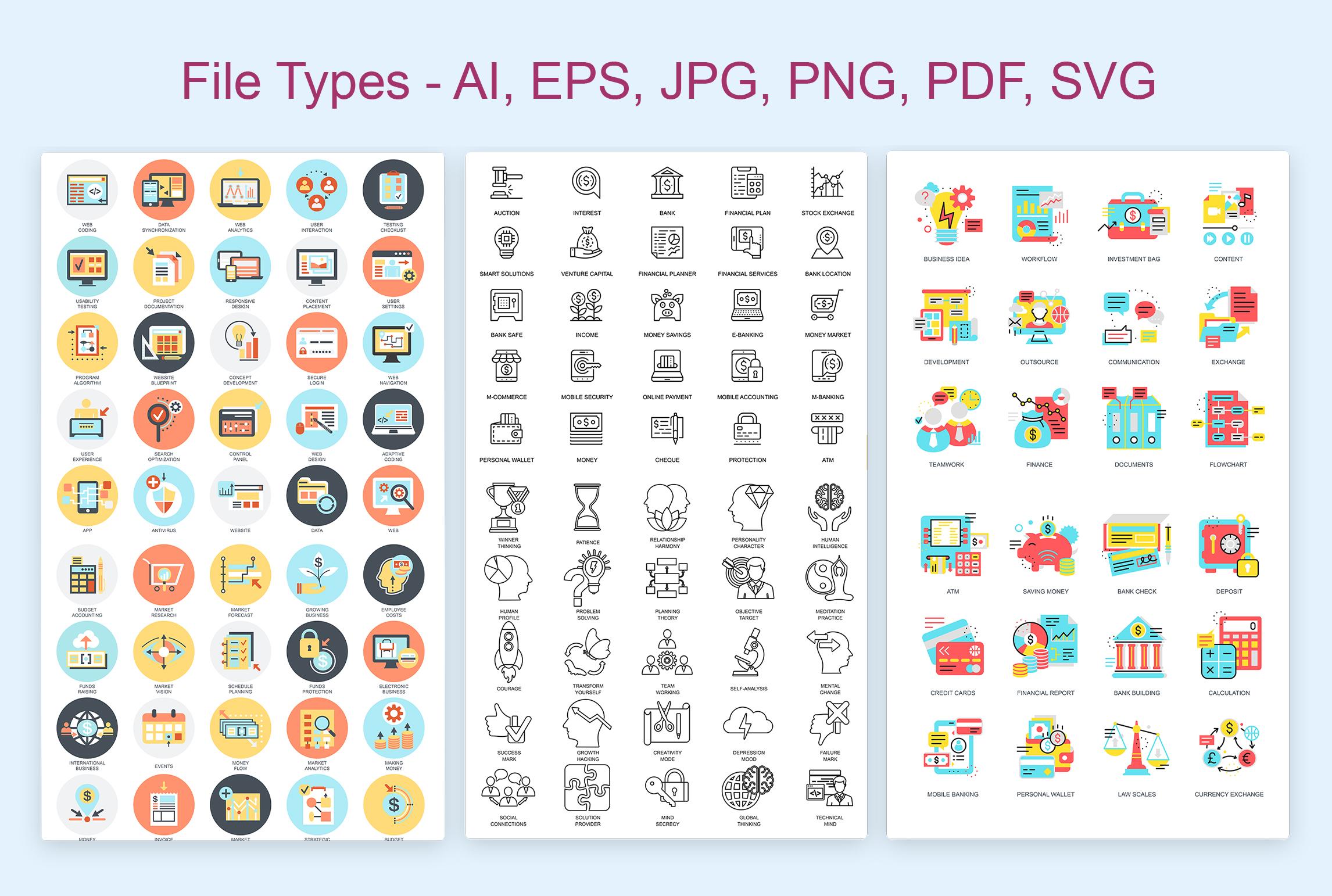 13,000 Flat Icons Mega Bundle For Designers