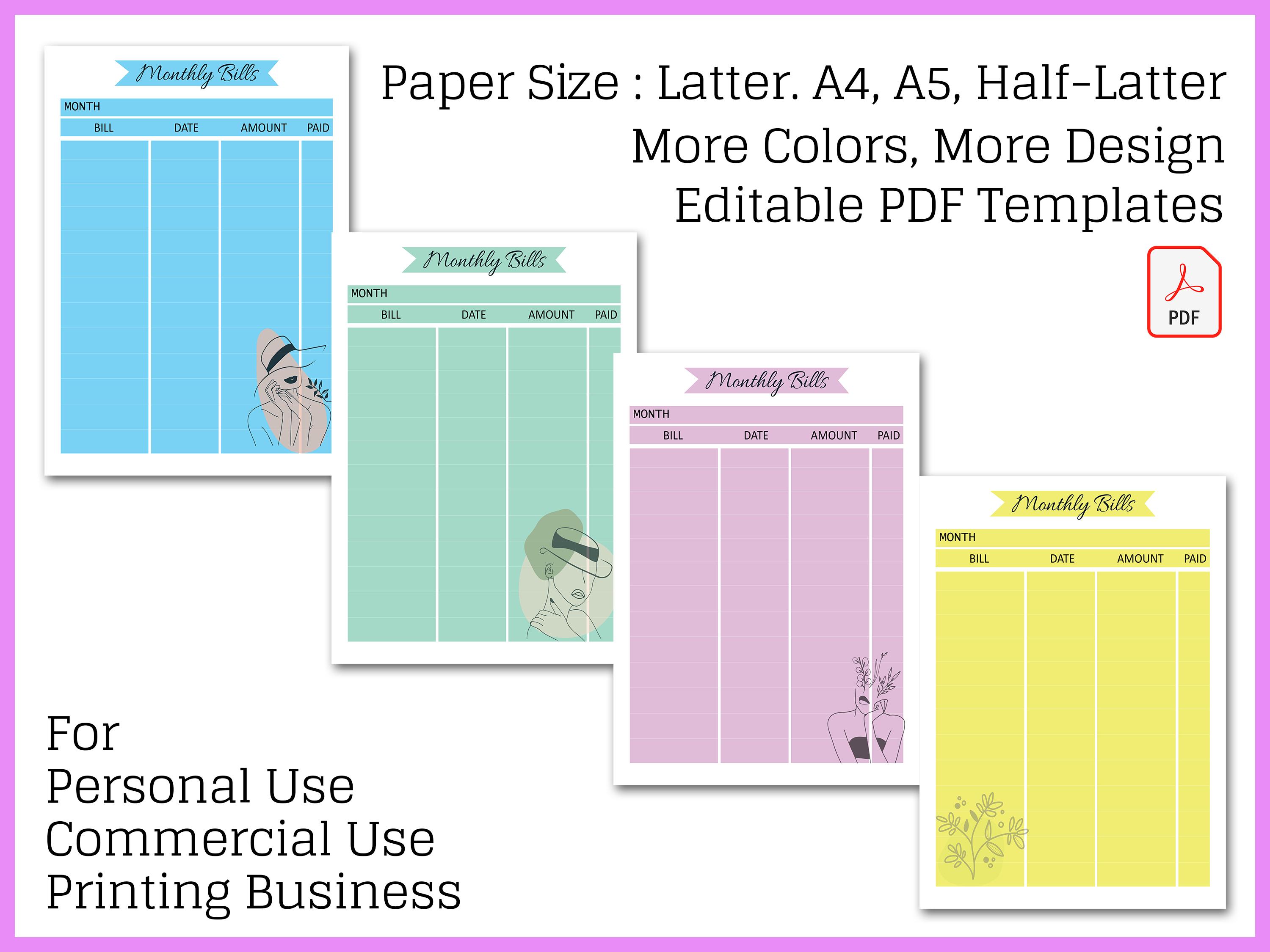 Planner Templates Bundle, Editable Planner Pages Pack