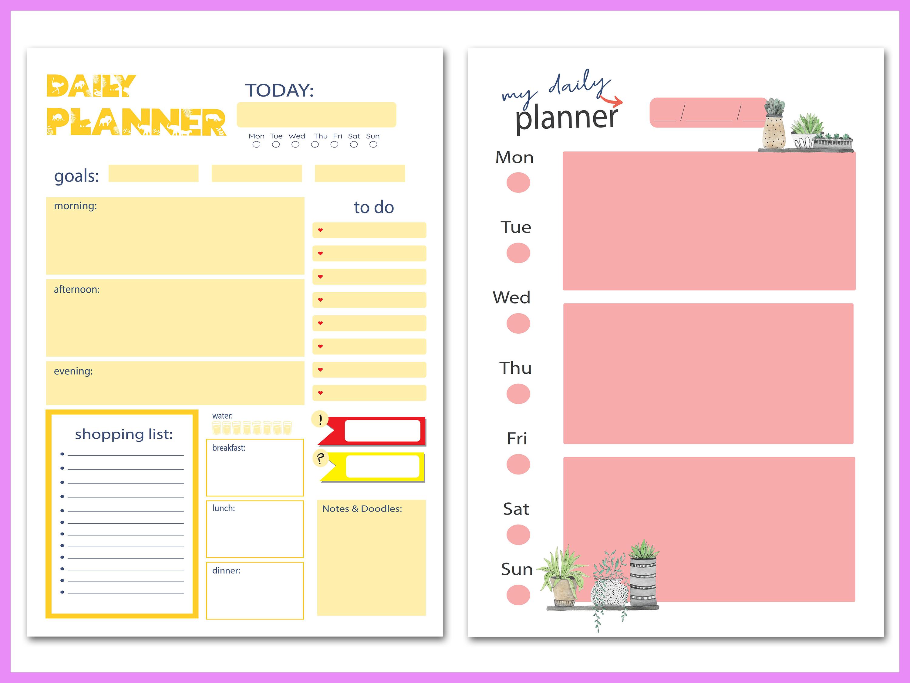 Planner Templates Bundle, Editable Planner Pages Pack
