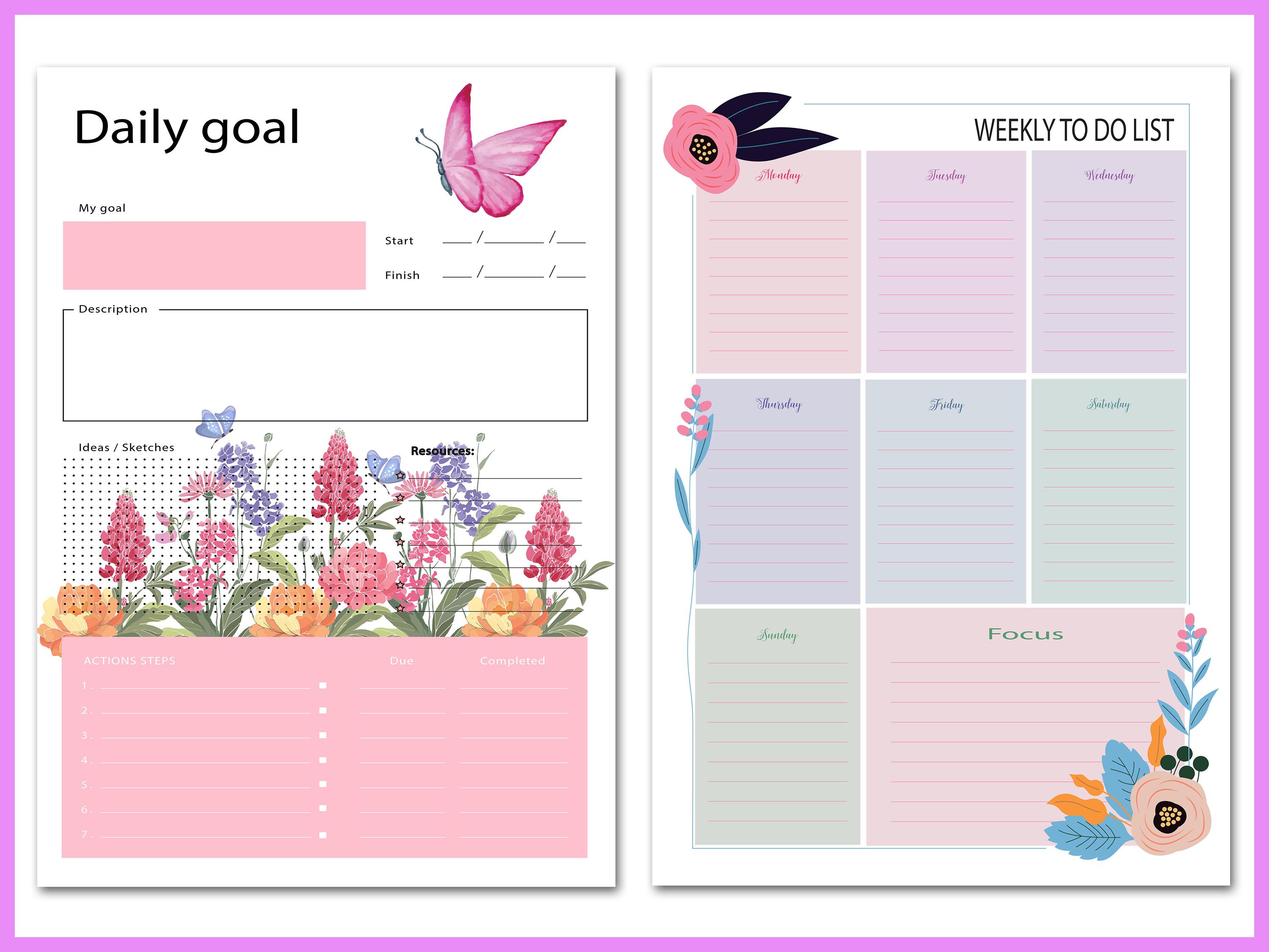 Planner Templates Bundle, Editable Planner Pages Pack