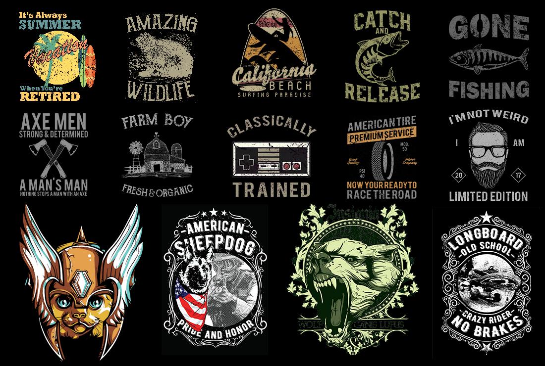 1500 T Shirt Designs Mega Bundle