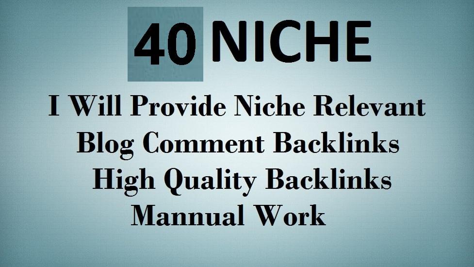 do create 40 niche Relevant blog comments