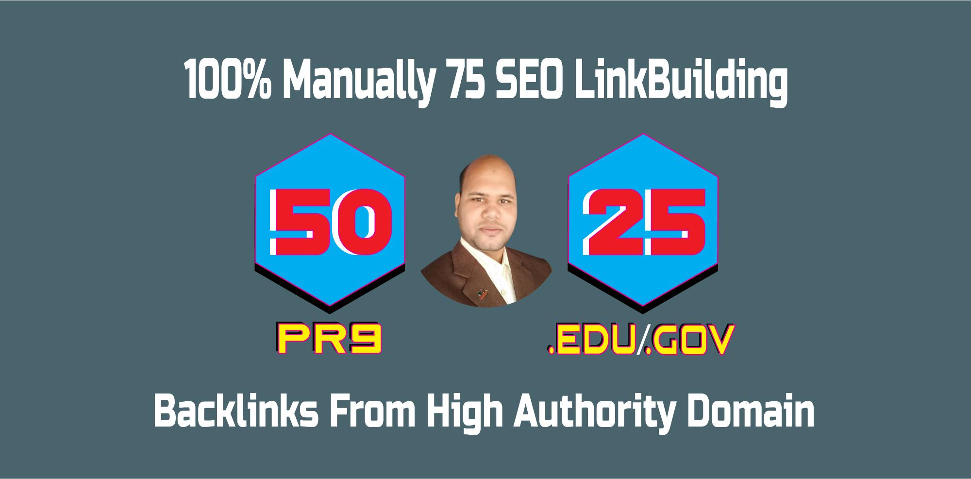 50 PR9 + 25 EDU GOV Backlinks From HQ Domains For Boost SEO Ranking