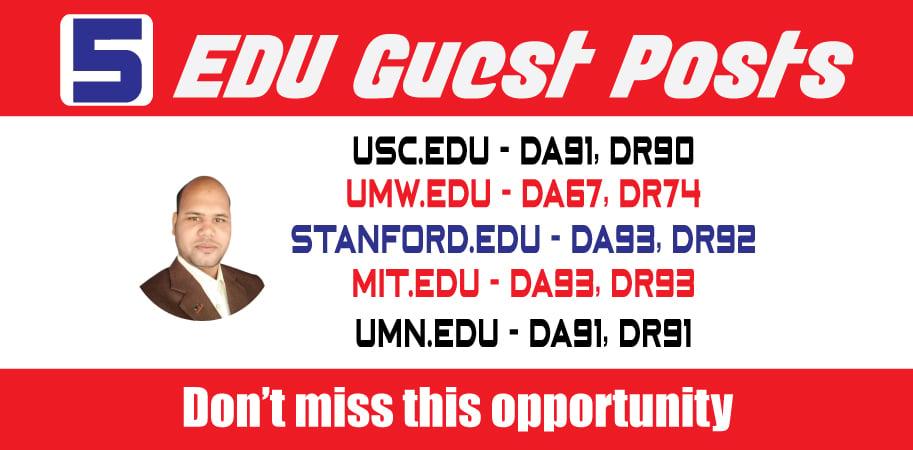 TOP 5 DA90 EDU Guest Posts on USA Universities