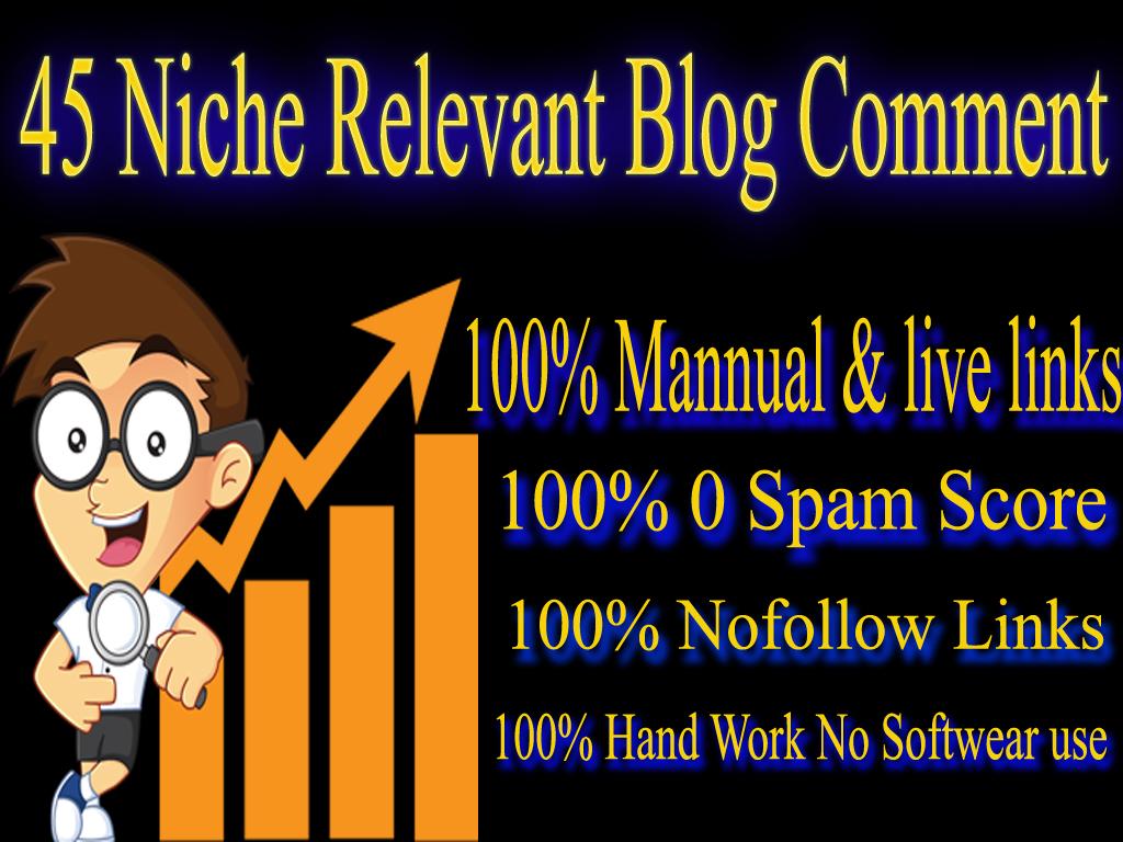 I Will Do 45 No-follow Niche Blog comments High Quality Back links