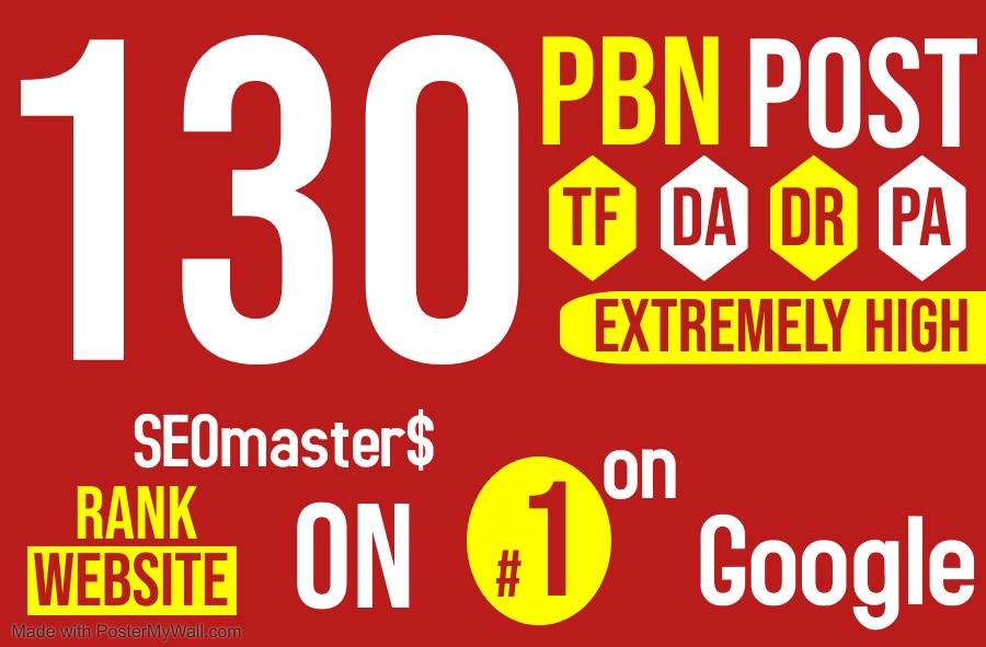 SEO services - Get 130 PBNs Extremely high DR TF DA high quality Homepage Do-follow Backlinks