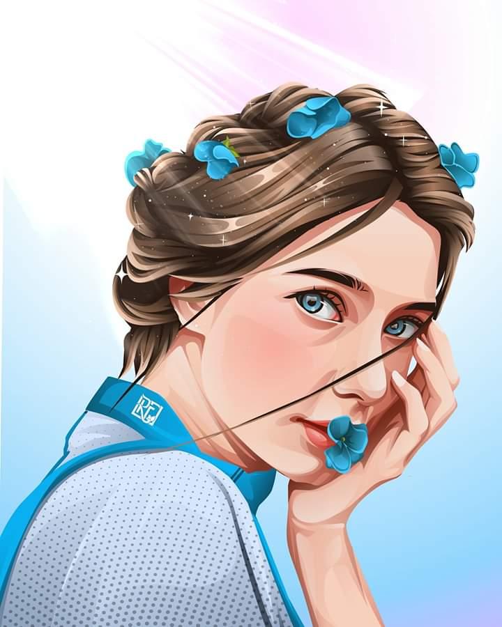 I will draw realistic cartoon vector portrait image of you