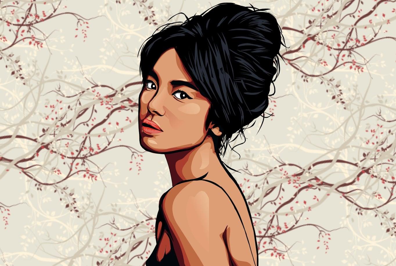 I will draw realistic cartoon vector portrait image of you