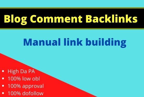 Create 100 high domain authority dofollow seo manual blog comment