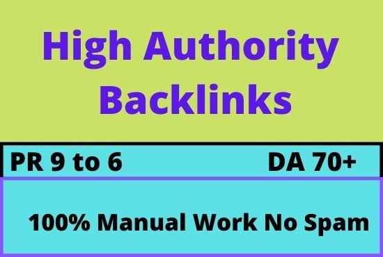 Create manually 200 high authority seo backlinks with high da pa