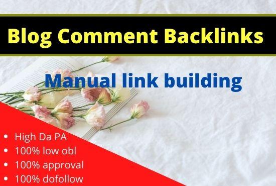Create 100 high domain authority dofollow seo manual blog comment