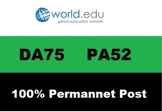 Premium Guest Post On World.edu DA75 Permanent 
