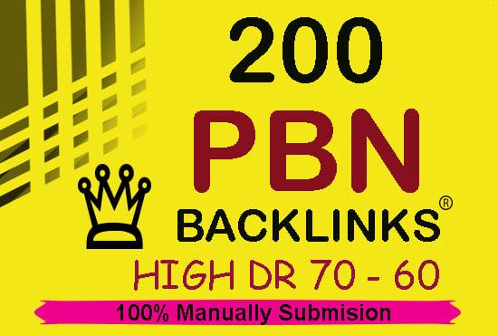 Create 200 Permanent DR 60+ Homepage high quality pbn backlinks