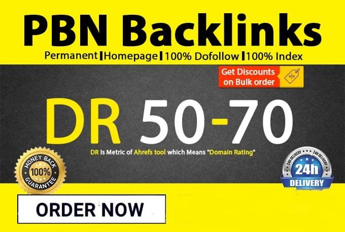 100 DR 60+ homepage permanent PBN Backlink