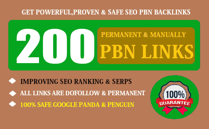 200 Permanent High Quality DA 70+ Homepage Dofollow PBN Backlinks