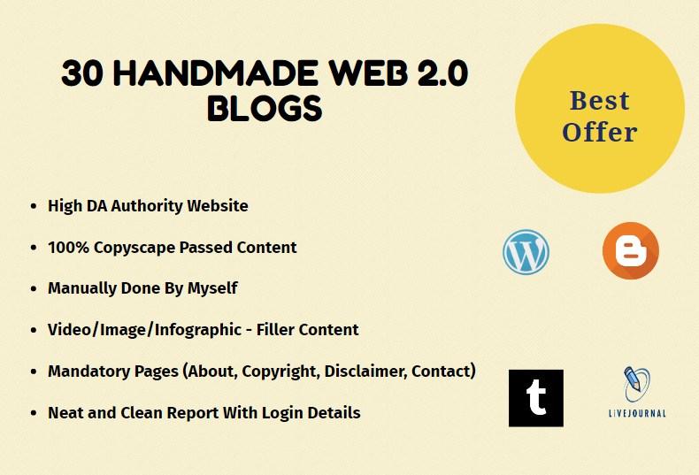 30 High DA Web 2.0 Blogs For Backlinks