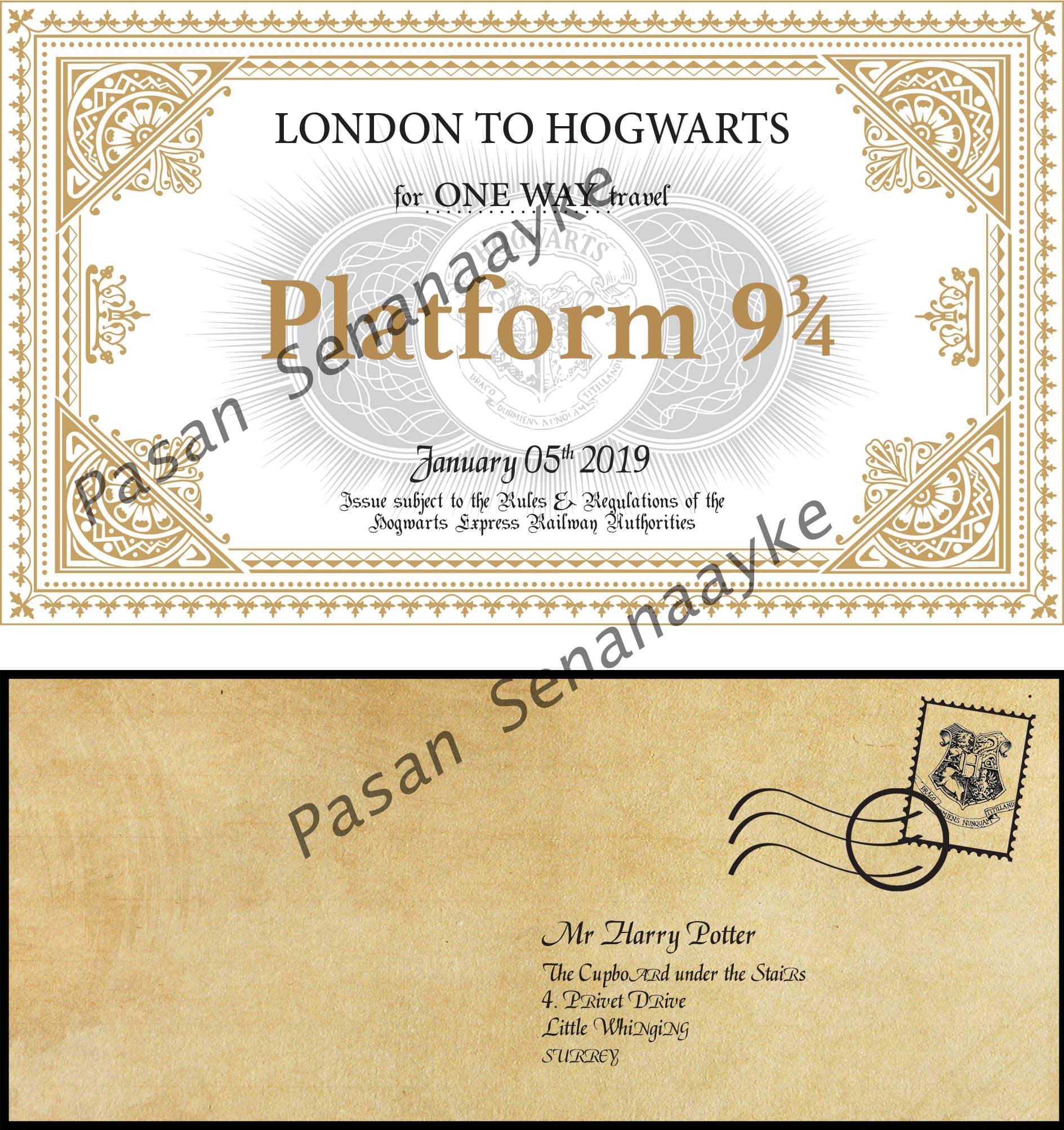 Harry Potter Personalized Hogwarts acceptance letter,Knight bus ticket and etc.. For everyone 