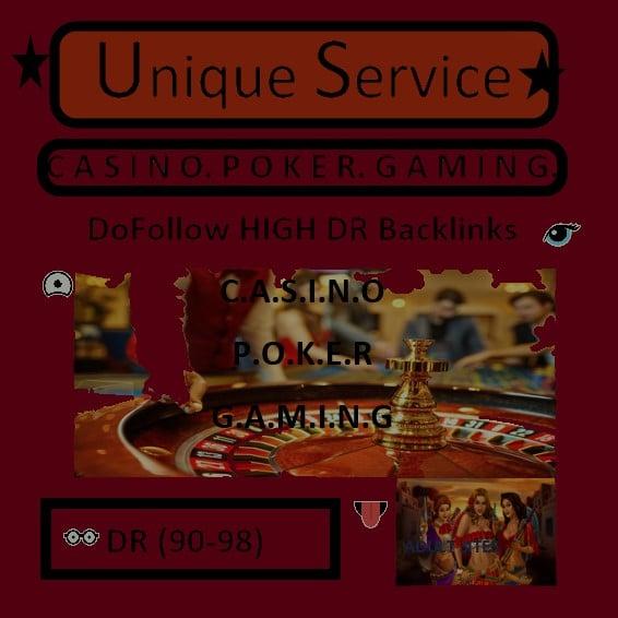 I wiil do high domain rating DR(90-96) C A S I N O & G A M I N G backlinks for you