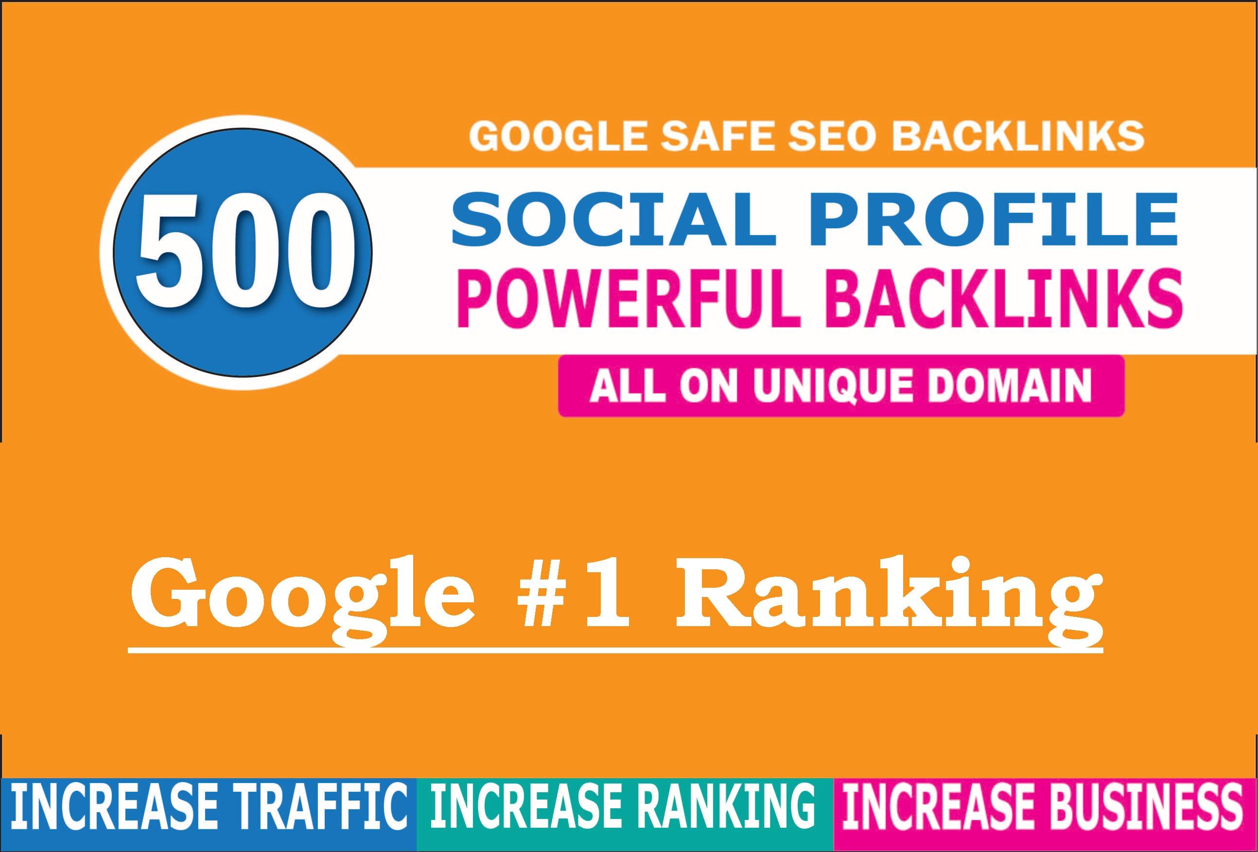 create 500 HQ profile backlinks for your website SEO ranking