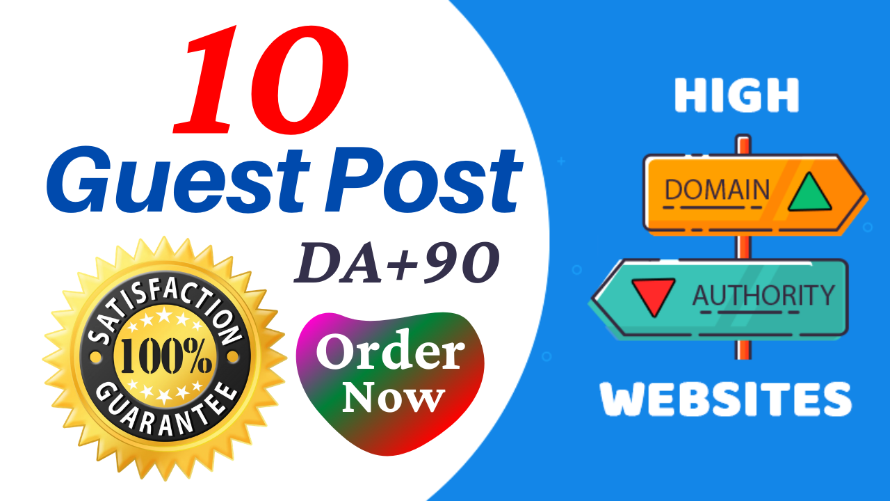 Write And Publish Guest Post On 10 Websites DA 95, PA 80 With Google Indexing Free
