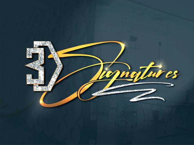 I will design a professional 3D signature logo