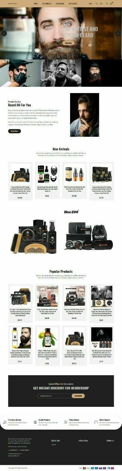 shopify store dropshipping beard oil website unlimited free trial