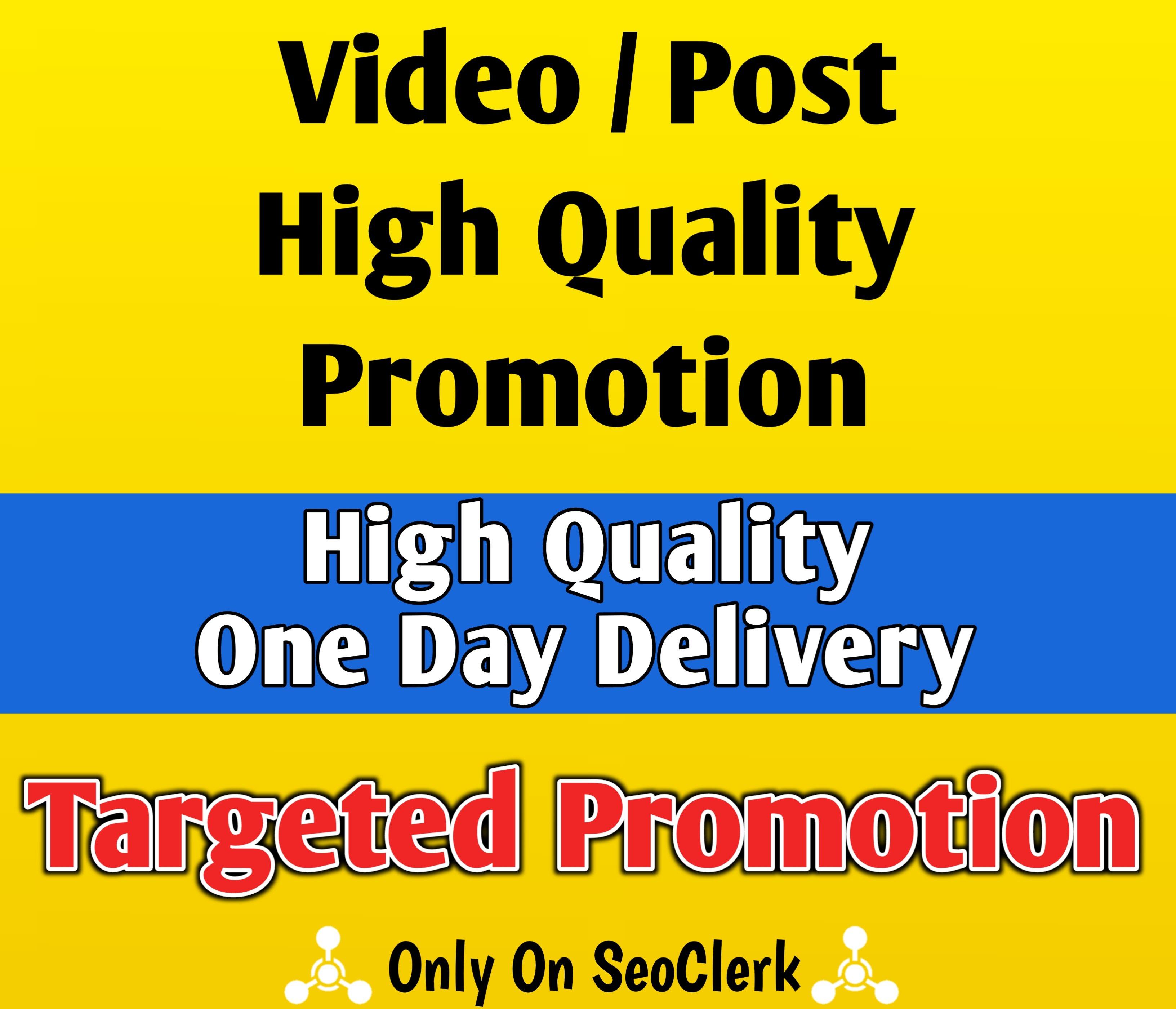 High Quality Social Post Video Promotion Via Real Marketing