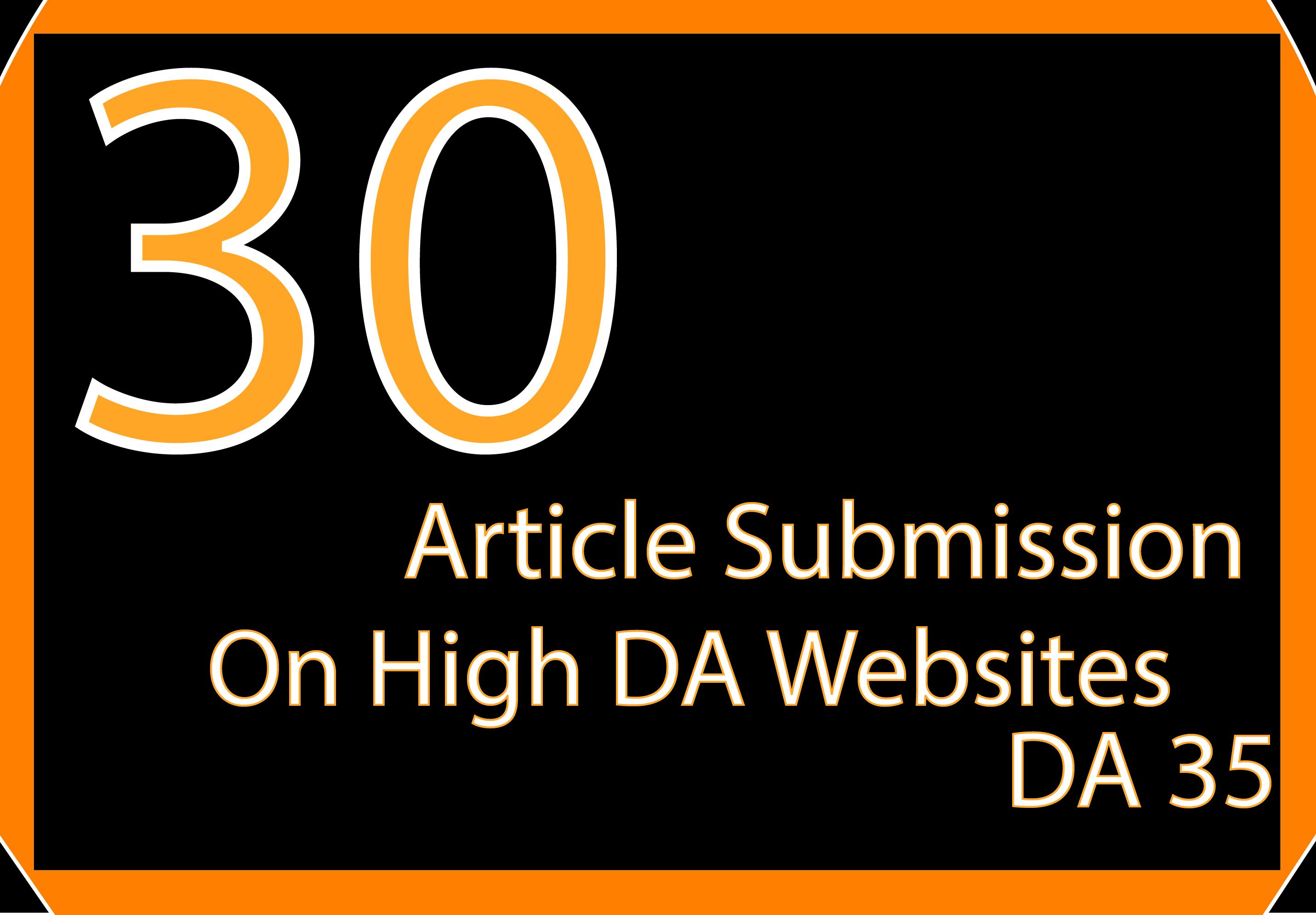 I Will Post on DA 35 SEO Backlinks 35 Article Submission 