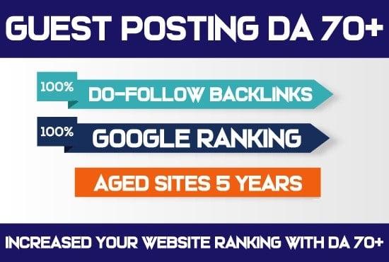 I create publish article on da 70 guest post dofollo site with all niches
